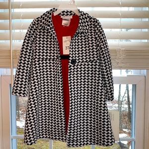 NWT Bonnie Jean girls red dress with matching houndstooth jacket size 3T